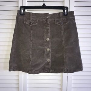 Button up corduroy skirt